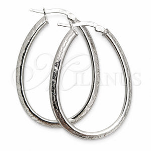 Sterling Silver Medium Hoop, Diamond Cutting Finish, Silver Finish, 02.389.0130.40