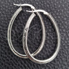 Sterling Silver Medium Hoop, Diamond Cutting Finish, Silver Finish, 02.389.0130.40