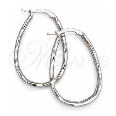 Sterling Silver Medium Hoop, Diamond Cutting Finish, Silver Finish, 02.389.0131.30