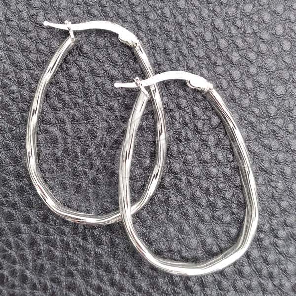 Sterling Silver Hoop Earrings — Medium Hoop Diamond Cutting 02. — main product view — SKU 147215 | Plata 925 aretes de aro — Medium Hoop Diamond Cutting 02. — SKU 147215