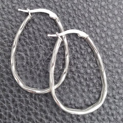 Sterling Silver Medium Hoop, Diamond Cutting Finish, Silver Finish, 02.389.0131.30