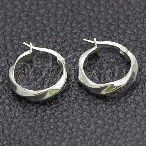 Sterling Silver Small Hoop, Diamond Cutting Finish, Silver Finish, 02.389.0132.15