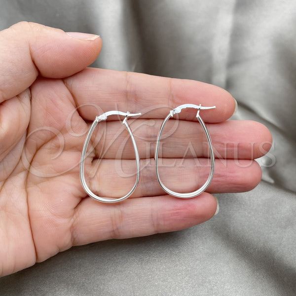 Sterling Silver Hoop Earrings — Medium Hoop Polished 02. — alternate product view — SKU 147220 | Plata 925 aretes de aro — Medium Hoop pulido 02. — SKU 147220
