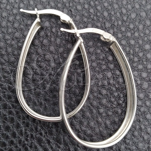 Sterling Silver Hoop Earrings — Medium Hoop Polished 02. — main product view — SKU 147220 | Plata 925 aretes de aro — Medium Hoop pulido 02. — SKU 147220