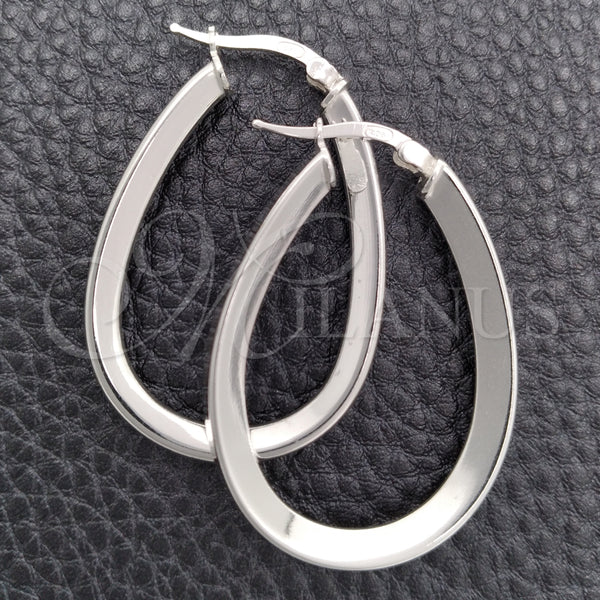 Sterling Silver Hoop Earrings — Medium Hoop Polished 02. — main product view — SKU 147221 | Plata 925 aretes de aro — Medium Hoop pulido 02. — SKU 147221