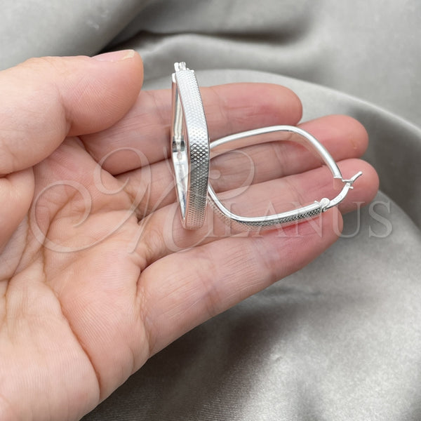 Sterling Silver Hoop Earrings — Medium Hoop Diamond Cutting 02. — alternate product view — SKU 147222 | Plata 925 aretes de aro — Medium Hoop Diamond Cutting 02. — SKU 147222