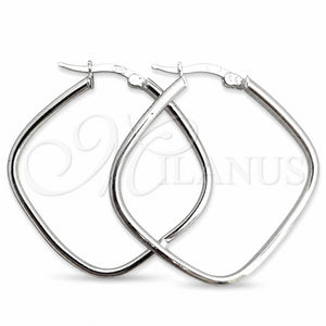 Sterling Silver Medium Hoop, Diamond Cutting Finish, Silver Finish, 02.389.0136.40