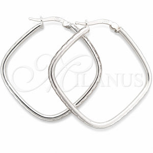 Sterling Silver Medium Hoop, Diamond Cutting Finish, Silver Finish, 02.389.0137.25