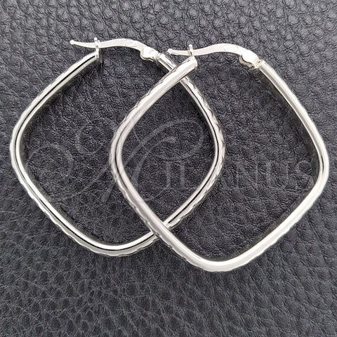 Sterling Silver Medium Hoop, Diamond Cutting Finish, Silver Finish, 02.389.0137.25