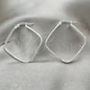 Sterling Silver Medium Hoop, Twist Design, Diamond Cutting Finish, Silver Finish, 02.389.0138.40