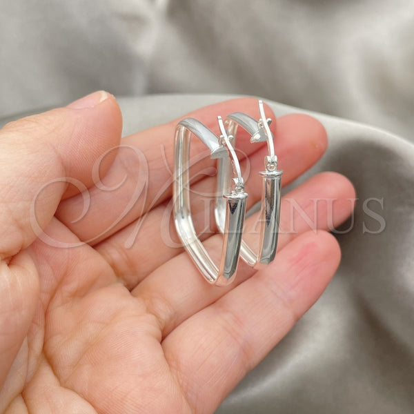 Sterling Silver Hoop Earrings — Medium Hoop Polished 02. — alternate product view — SKU 147225 | Plata 925 aretes de aro — Medium Hoop pulido 02. — SKU 147225