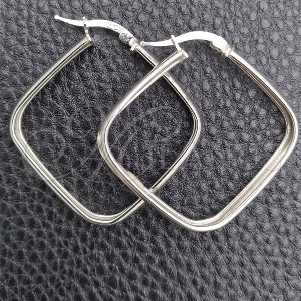 Sterling Silver Hoop Earrings — Medium Hoop Polished 02. — main product view — SKU 147225 | Plata 925 aretes de aro — Medium Hoop pulido 02. — SKU 147225