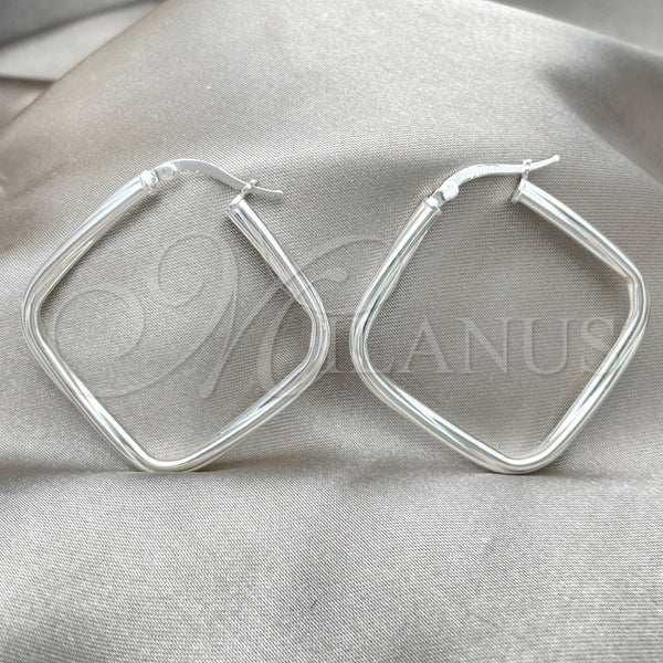 Sterling Silver Hoop Earrings — Medium Hoop Twist Design Polished 02. — alternate product view — SKU 147226 | Plata 925 aretes de aro — Medium Hoop Twist diseño pulido 02. — SKU 147226