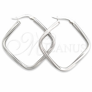 Sterling Silver Medium Hoop, Twist Design, Polished, Silver Finish, 02.389.0140.25
