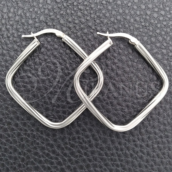 Sterling Silver Hoop Earrings — Medium Hoop Twist Design Polished 02. — main product view — SKU 147226 | Plata 925 aretes de aro — Medium Hoop Twist diseño pulido 02. — SKU 147226