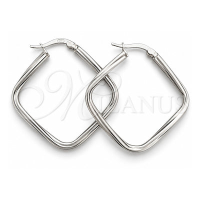Sterling Silver Medium Hoop, Twist Design, Polished, Silver Finish, 02.389.0140.25