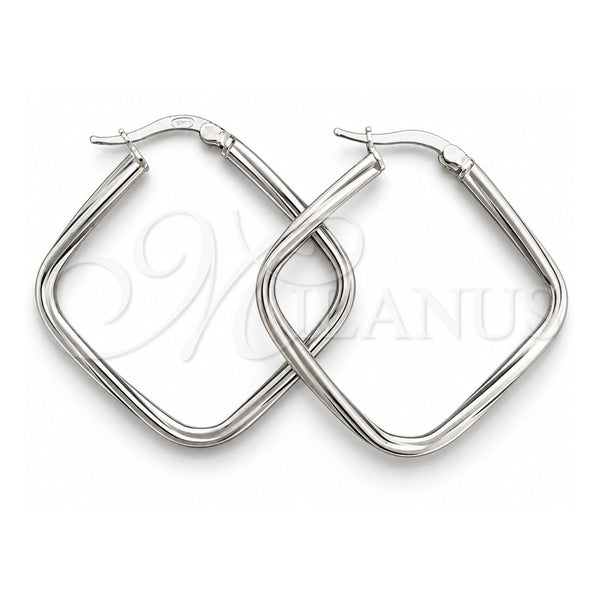 Sterling Silver Medium Hoop, Twist Design, Polished, Silver Finish, 02.389.0140.25