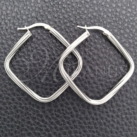 Sterling Silver Medium Hoop, Twist Design, Polished, Silver Finish, 02.389.0140.25