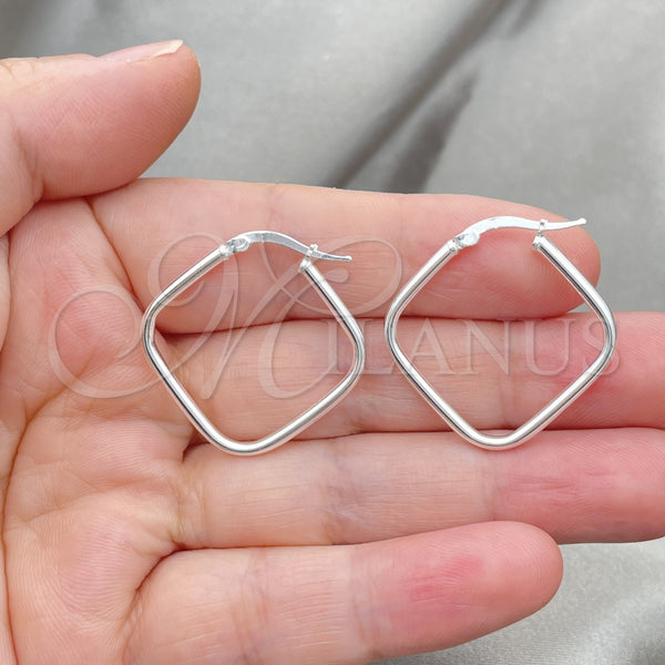 Sterling Silver Hoop Earrings — Medium Hoop Polished 02. — alternate product view — SKU 147227 | Plata 925 aretes de aro — Medium Hoop pulido 02. — SKU 147227