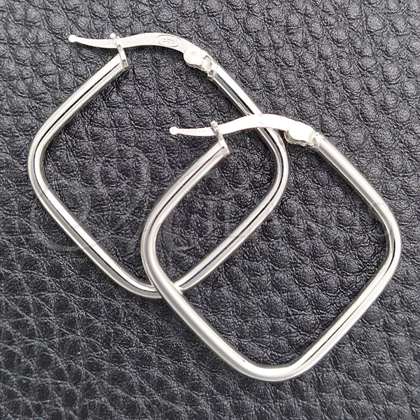 Sterling Silver Hoop Earrings — Medium Hoop Polished 02. — main product view — SKU 147227 | Plata 925 aretes de aro — Medium Hoop pulido 02. — SKU 147227