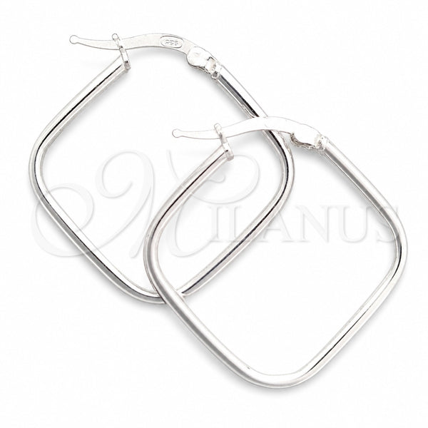 Sterling Silver Hoop Earrings — Medium Hoop Polished 02. — main product view — SKU 147227 | Plata 925 aretes de aro — Medium Hoop pulido 02. — SKU 147227