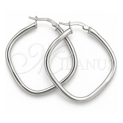 Sterling Silver Medium Hoop, Diamond Cutting Finish, Silver Finish, 02.389.0142.25