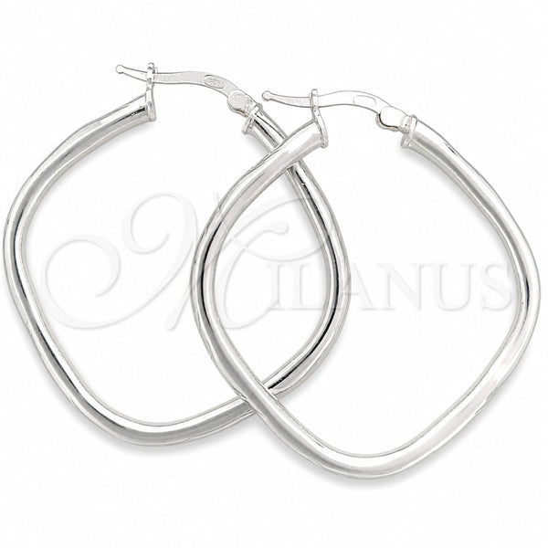 Sterling Silver Medium Hoop, Diamond Cutting Finish, Silver Finish, 02.389.0142.25