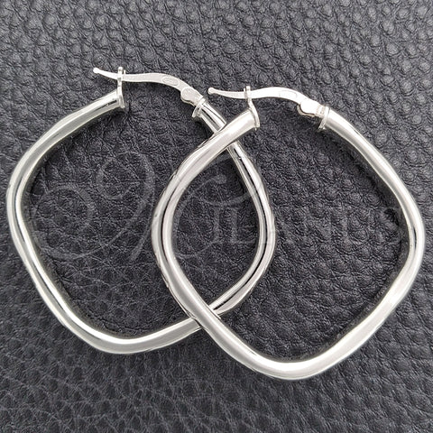 Sterling Silver Medium Hoop, Diamond Cutting Finish, Silver Finish, 02.389.0142.25