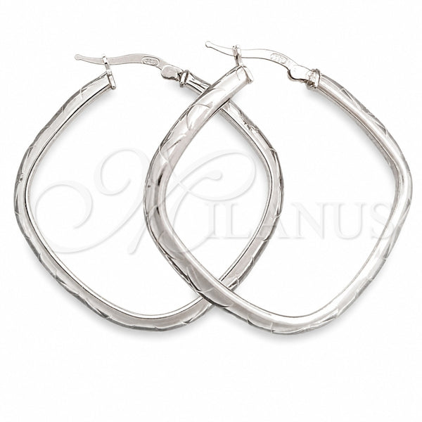 Sterling Silver Medium Hoop, Diamond Cutting Finish, Silver Finish, 02.389.0143.40