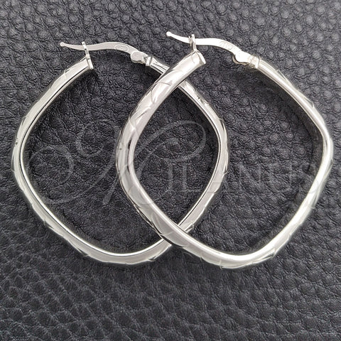 Sterling Silver Medium Hoop, Diamond Cutting Finish, Silver Finish, 02.389.0143.40