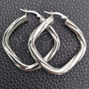 Sterling Silver Medium Hoop, Twist Design, Diamond Cutting Finish, Silver Finish, 02.389.0145.40