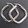 Sterling Silver Medium Hoop, Twist Design, Diamond Cutting Finish, Silver Finish, 02.389.0145.40