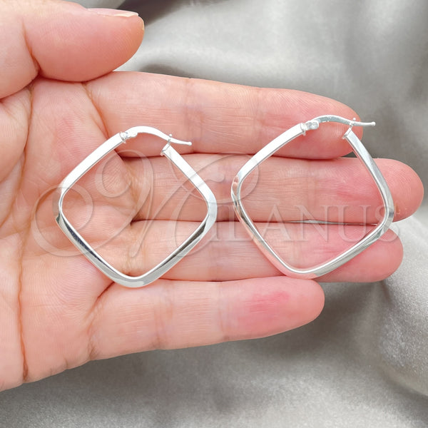 Sterling Silver Hoop Earrings — Medium Hoop Polished 02. — alternate product view — SKU 147232 | Plata 925 aretes de aro — Medium Hoop pulido 02. — SKU 147232