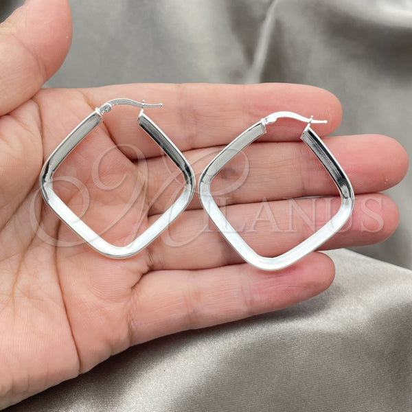 Sterling Silver Hoop Earrings — Medium Hoop Polished 02. — alternate product view — SKU 147233 | Plata 925 aretes de aro — Medium Hoop pulido 02. — SKU 147233