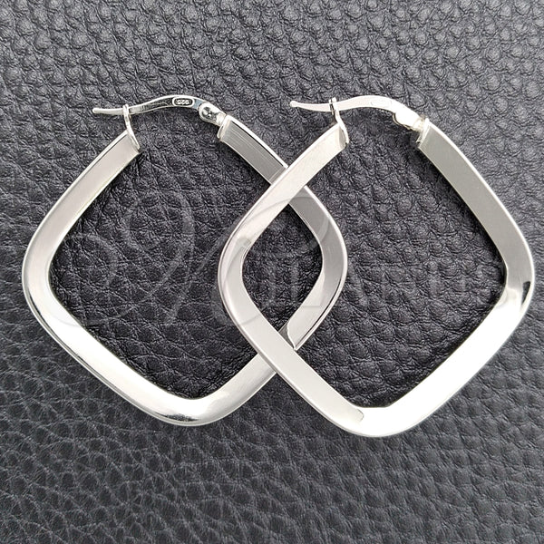 Sterling Silver Hoop Earrings — Medium Hoop Polished 02. — main product view — SKU 147233 | Plata 925 aretes de aro — Medium Hoop pulido 02. — SKU 147233