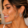Sterling Silver Medium Hoop, Diamond Cutting Finish, Silver Finish, 02.389.0148.40