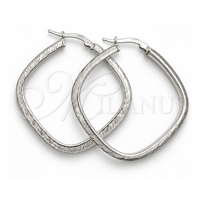 Sterling Silver Medium Hoop, Diamond Cutting Finish, Silver Finish, 02.389.0148.40