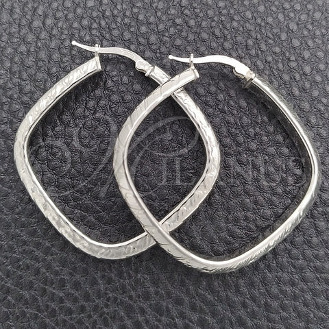 Sterling Silver Medium Hoop, Diamond Cutting Finish, Silver Finish, 02.389.0148.40
