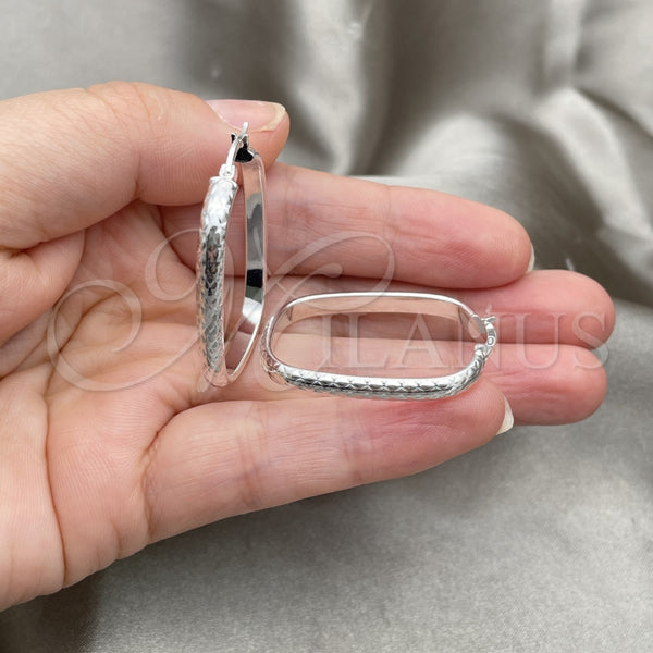 Sterling Silver Hoop Earrings — Medium Hoop Diamond Cutting 02. — alternate product view — SKU 147236 | Plata 925 aretes de aro — Medium Hoop Diamond Cutting 02. — SKU 147236