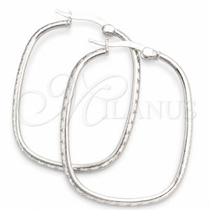 Sterling Silver Medium Hoop, Diamond Cutting Finish, Silver Finish, 02.389.0150.30