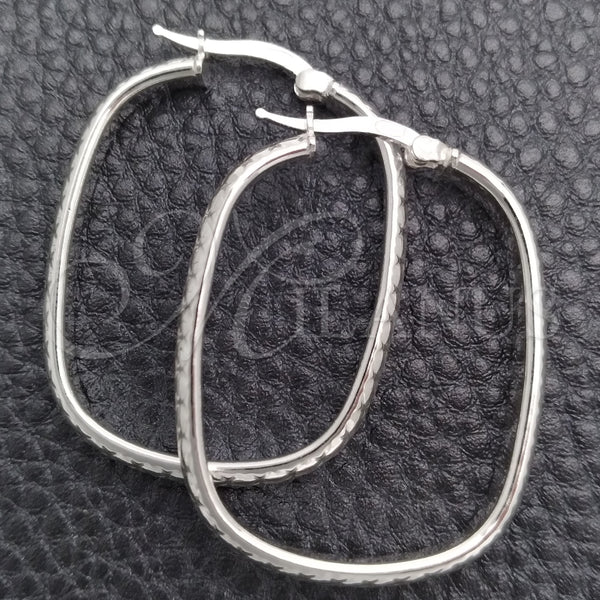 Sterling Silver Hoop Earrings — Medium Hoop Diamond Cutting 02. — main product view — SKU 147236 | Plata 925 aretes de aro — Medium Hoop Diamond Cutting 02. — SKU 147236