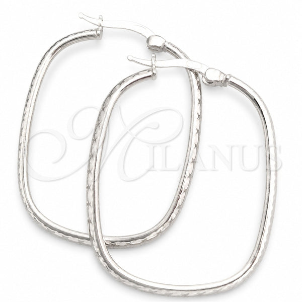 Sterling Silver Medium Hoop, Diamond Cutting Finish, Silver Finish, 02.389.0150.30
