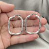 Sterling Silver Medium Hoop, Twist Design, Diamond Cutting Finish, Silver Finish, 02.389.0151.30