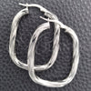 Sterling Silver Medium Hoop, Twist Design, Diamond Cutting Finish, Silver Finish, 02.389.0151.30