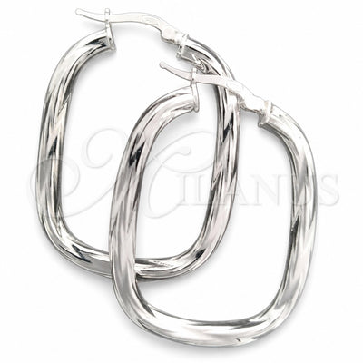 Sterling Silver Medium Hoop, Twist Design, Diamond Cutting Finish, Silver Finish, 02.389.0151.30 for wholesale, main product view