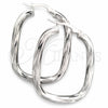 Sterling Silver Medium Hoop, Twist Design, Diamond Cutting Finish, Silver Finish, 02.389.0151.30