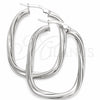 Sterling Silver Medium Hoop, Twist Design, Diamond Cutting Finish, Silver Finish, 02.389.0152.30