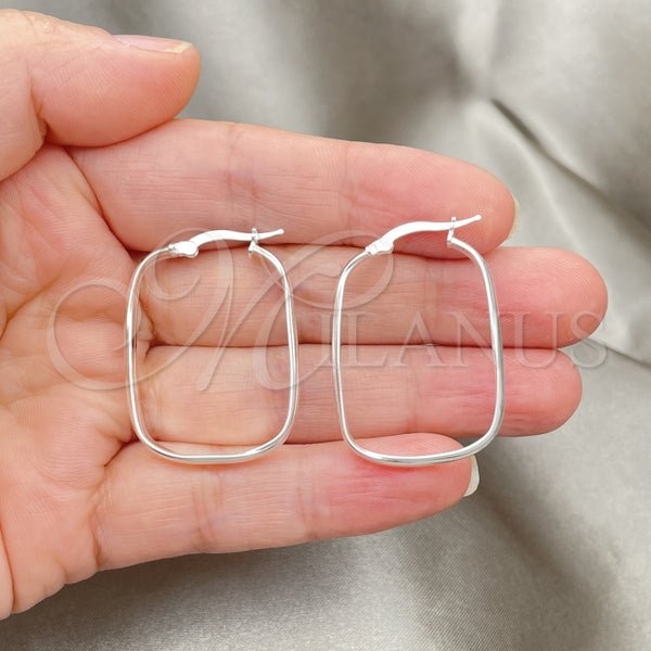Sterling Silver Hoop Earrings — Medium Hoop Twist Design Polished 02. — alternate product view — SKU 147239 | Plata 925 aretes de aro — Medium Hoop Twist diseño pulido 02. — SKU 147239