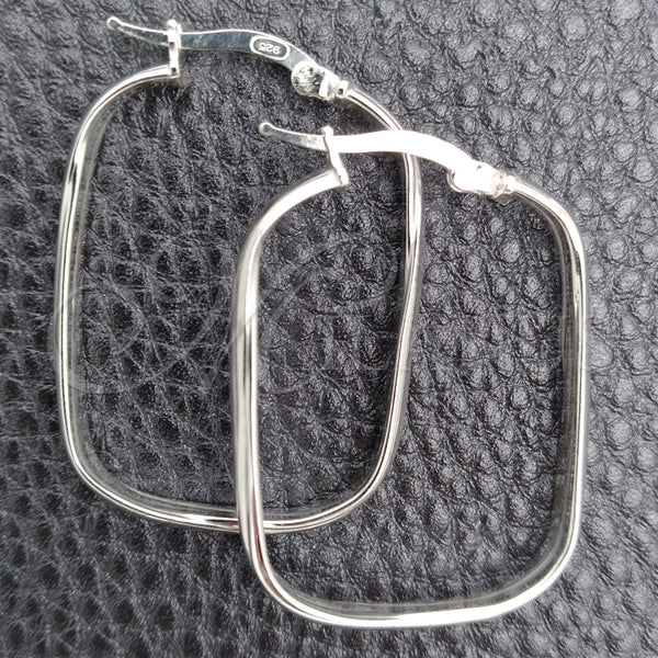Sterling Silver Hoop Earrings — Medium Hoop Twist Design Polished 02. — main product view — SKU 147239 | Plata 925 aretes de aro — Medium Hoop Twist diseño pulido 02. — SKU 147239
