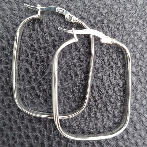 Sterling Silver Medium Hoop, Twist Design, Polished, Silver Finish, 02.389.0153.30